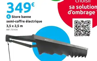 Mr Bricolage Store banne semi-coffre électrique offre