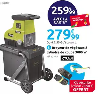 Mr Bricolage Ryobi broyeur de végétaux électrique à cylindre de coupe rsh3045uxl offre