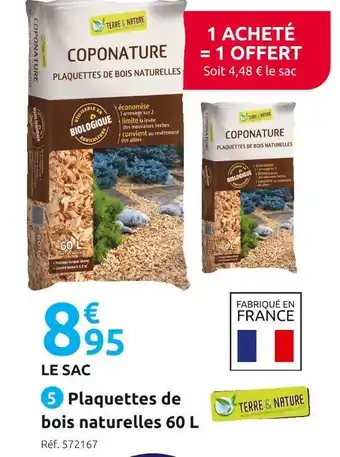 Mr Bricolage Terre & nature plaquettes de bois naturelles 60 l offre