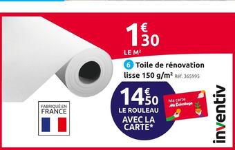Mr Bricolage Inventiv toile de rénovation lisse 150 g/m2 offre