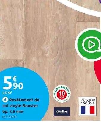 Mr Bricolage Gerflor revêtement de sol vinyle booster ép. 2,6 mm offre