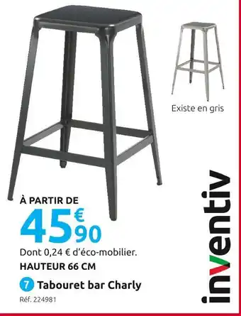 Mr Bricolage Inventiv tabouret bar charly offre