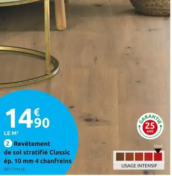 Mr Bricolage Revêtement de sol stratifié classic 1033 ép. 10 mm 4 chanfreins offre