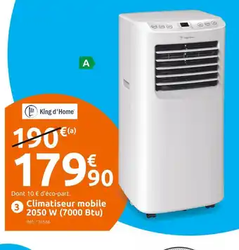 King d'home climatiseur mobile électronique
