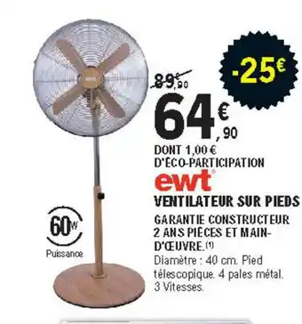 E.Leclerc Brico Ventilateur Sur Pieds offre