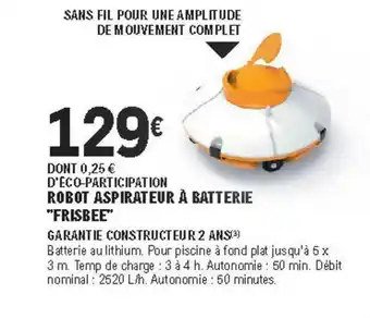 E.Leclerc Brico Robot Aspirateur À Batterie offre