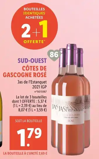 Lidl Sud-ouest côtes de gascogne rosé offre