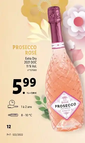 Lidl Prosecco rosé offre