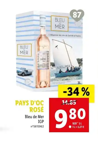 Lidl Pays d'oc rosé offre