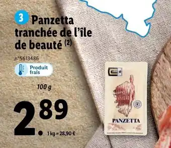 Panzetta tranchée de l'Île de beauté