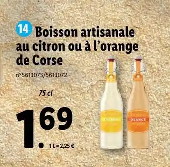 Lidl Boisson artisanale au citron ou à l'orange de corse offre