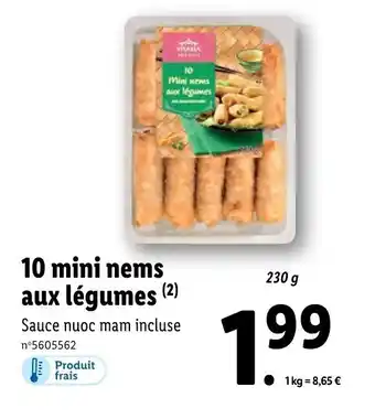 Lidl 10 Mini nems aux légumes offre