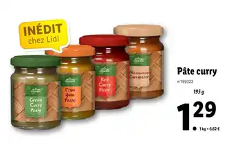 Lidl Pâte curry offre