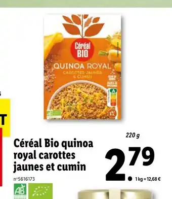 Lidl Céréal Bio Quinoa Royal Carottes Jaunes Et Cumin offre