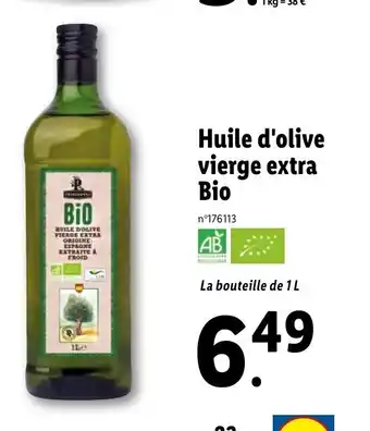 Lidl Huile d'Olive Vierge Extra Bio offre