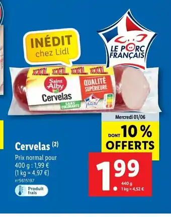 Lidl Cervelas offre