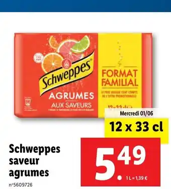 Lidl Schweppes Saveur Agrumes offre