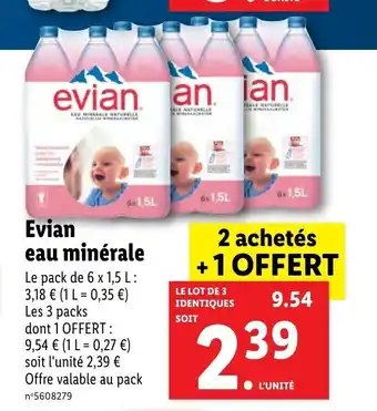 Lidl Evian Eau Minérale offre
