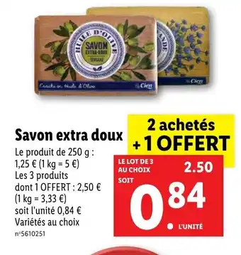 Lidl Savon Extra Doux offre