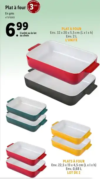 Lidl Plat à Four offre