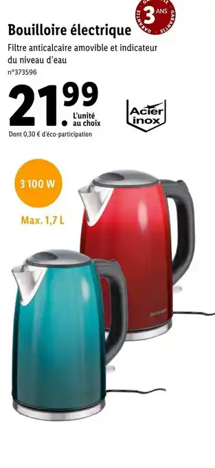 Lidl Bouilloire électrique offre