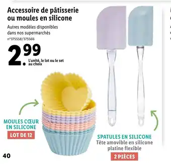 Lidl Accessoire de Pâtisserie Ou Moules En Silicone offre