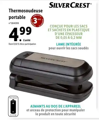 Lidl SIlver Crest Thermosoudeuse Portable offre