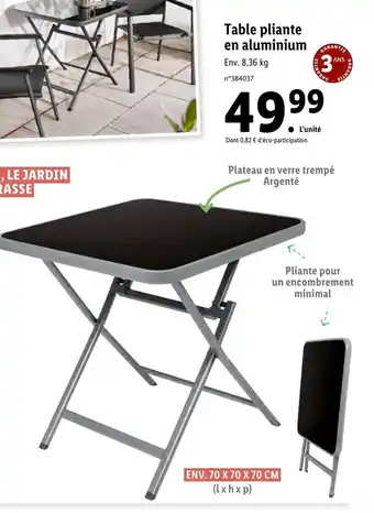 Lidl Table Pliante En Aluminium offre