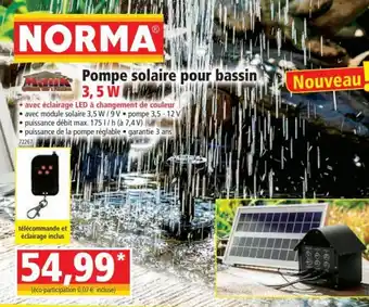Norma Pompe Solaire Pour Bassin offre
