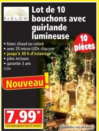 Norma Lot de 10 Bouchons Avec Guirlande Lumineuse offre