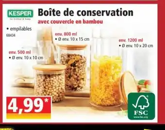 Norma Boîte de Conservation offre