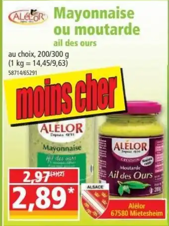 Norma Mayonnaise Ou Moutarde offre