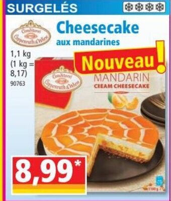 Norma Cheesecake Aux Mandarines offre