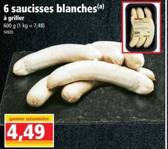 Norma 6 Saucisses Blanches offre