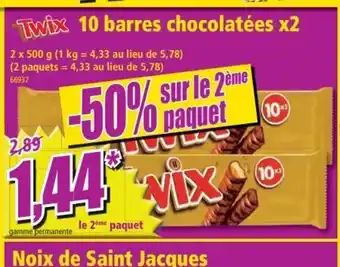 Twix 10 Barres Chocolatées x2