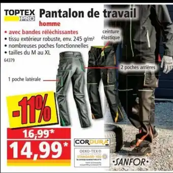 Norma Toptex Pantalon de Travail offre