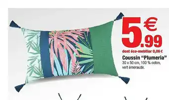 Bazarland Coussin Plumeria offre