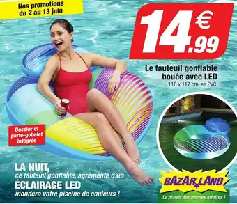 Bazarland Le Fauteuil Gonflable Bouée Avec Led offre