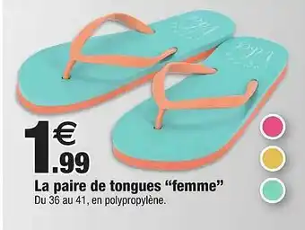 Bazarland La Paire De Tongues Femme offre