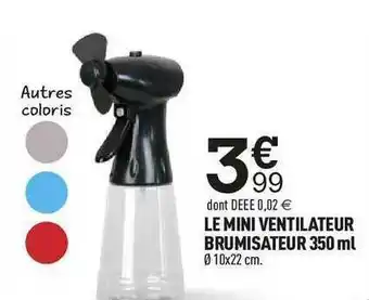 Centrakor Le Mini Ventilateur Brumisateur offre