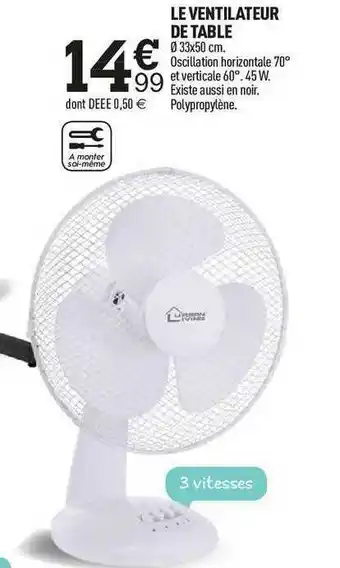 Centrakor Le Ventilateur De Table offre