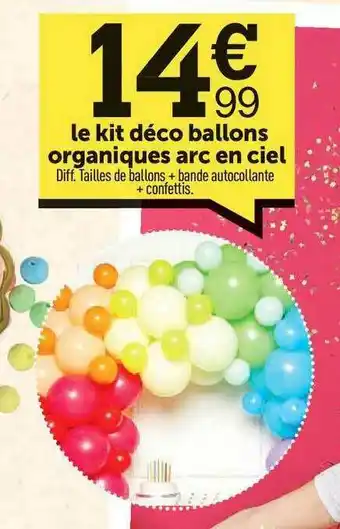 Centrakor Le Kit Déco Ballons Organiqes Arc En Ciel offre