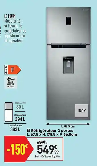 Conforama Réfrigérateur 2 Portes offre