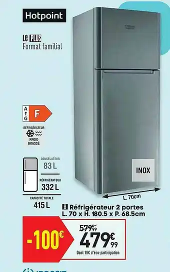 Conforama Réfrigérateur 2 Portes Hotpoint offre