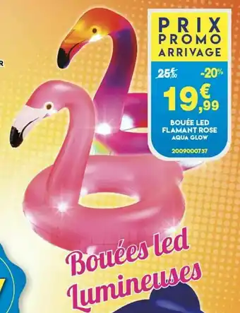 Maxi Bazar Bouée Led Flamant Rose Aqua Glow offre