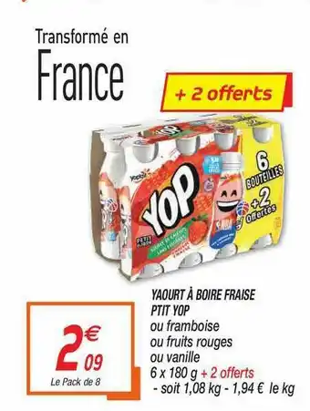 Netto Yaourt à Boire Fraise Ptit Yop offre