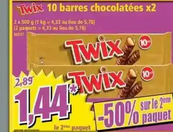 Twix 10 Barres Chocolatees X2