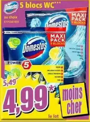 Norma Domestos 5 Blocs Wc offre