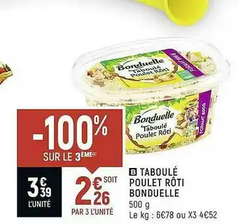 Spar Taboulé Poulet Rôti Bonduelle offre