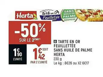 Spar Tarte En Or Feuilletée Sans Huile De Palme Herta offre